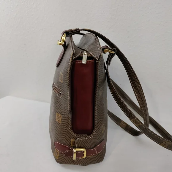 💥FINAL PRICE💥 Texier Vintage Brown Leather Logo Shoulder Bag Tote - Picture 4 of 12